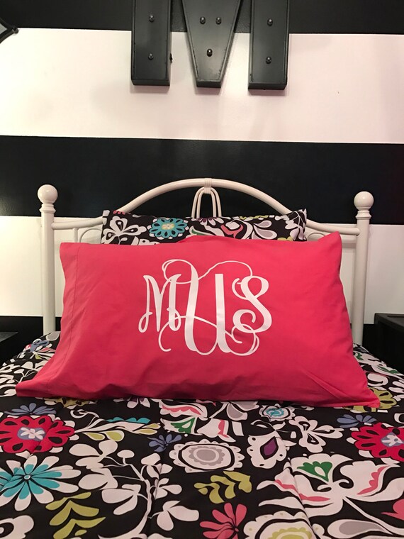 Monogrammed Pillowcase Personalized Pillowcase Custom Etsy