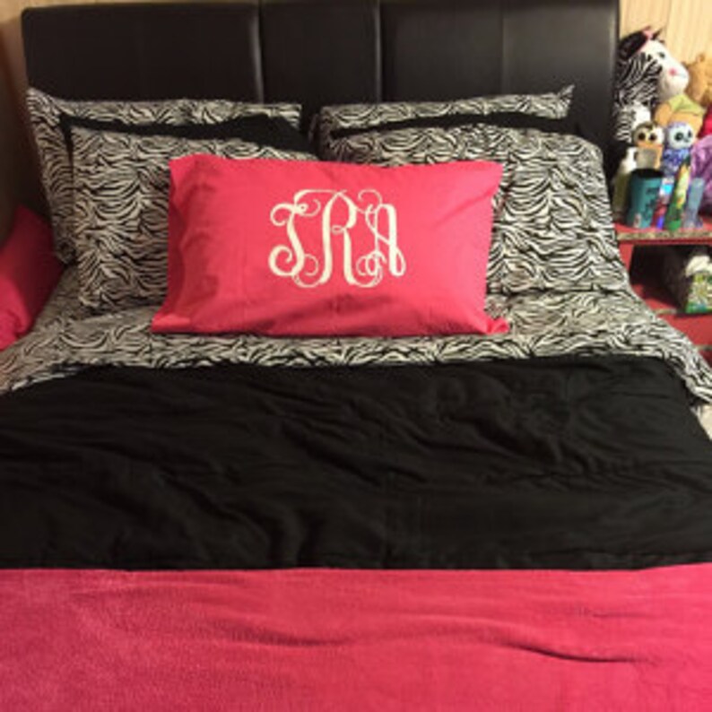 Monogrammed Pillowcase Personalized Pillowcase Custom Etsy