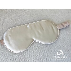 Masque pour les yeux en soie naturelle 100% pour dormir avec doublure en soie, doux, cadeau de mariée, cadeau de Noël, anniversaire, cadeau de nouvel an, personnalisation, fait main Caramel