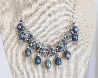 Genuine Freshwater Pearl and Sterling Silver Necklace