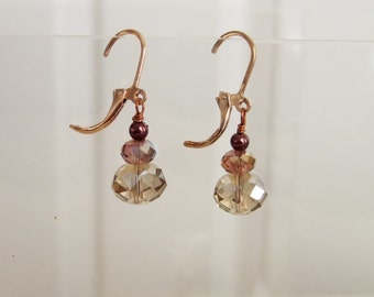 Crystal Earrings in Neutral Tones