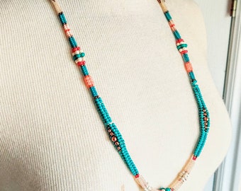 Southwest Beaded Necklace - Turquoise