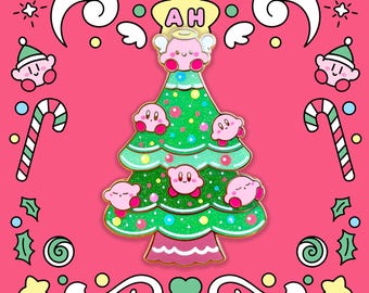 Poyo Holiday Tree Enamel Pin (In Hand)