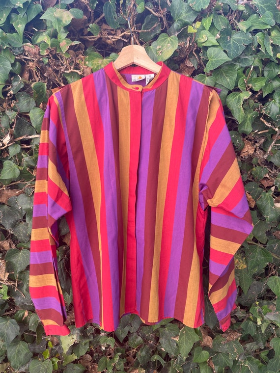 SALE 1970's 1980's Liz Claiborne Striped Top/Late 