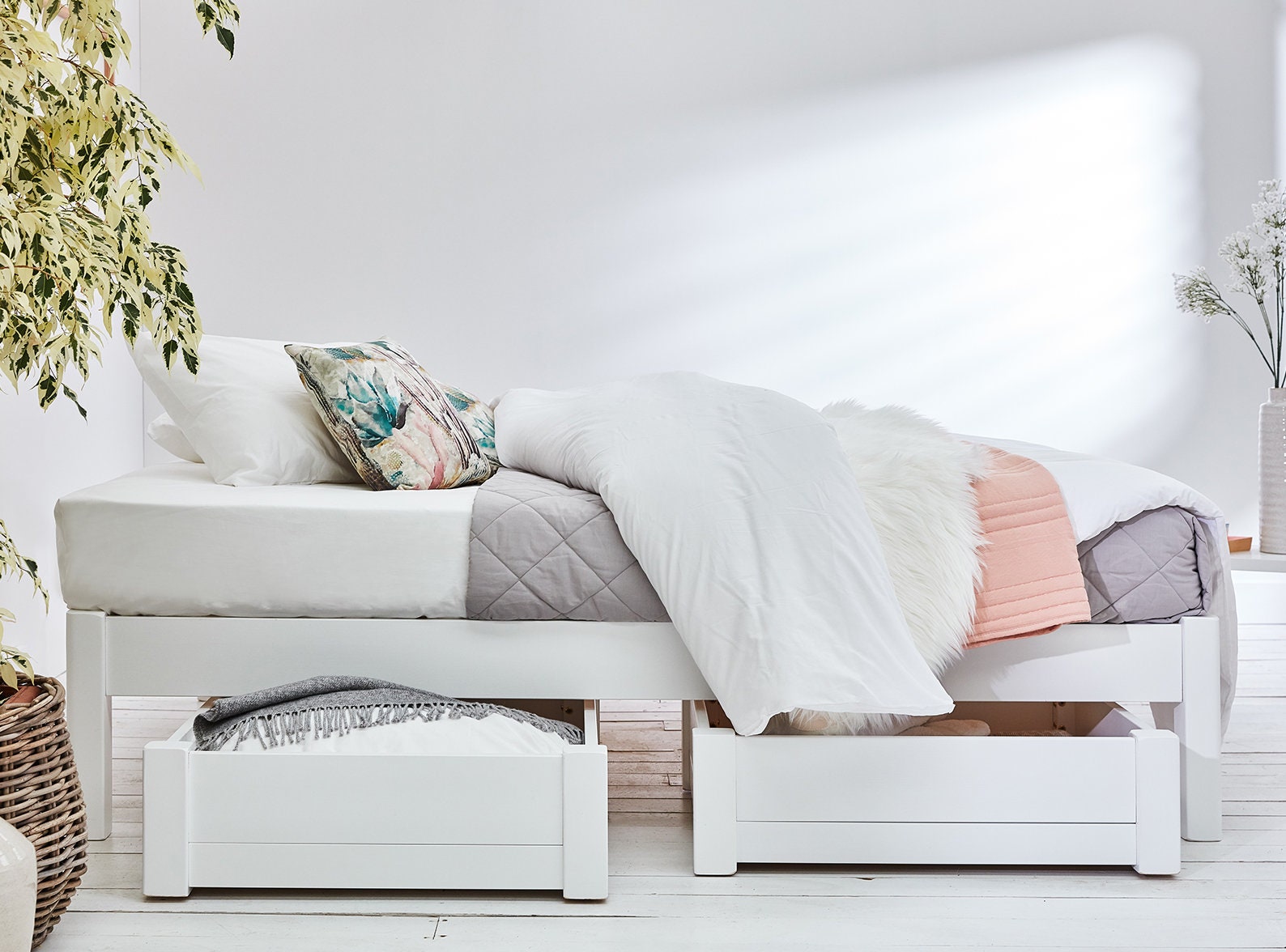 Platform space Saver Wooden Bed Frame by Get Laid Beds Etsy UK