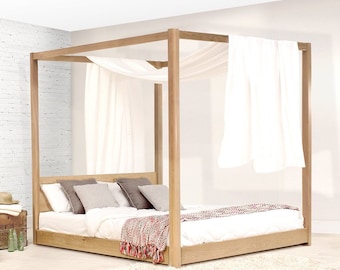 Low Four Poster Wooden Bed Frame by Get Laid Beds