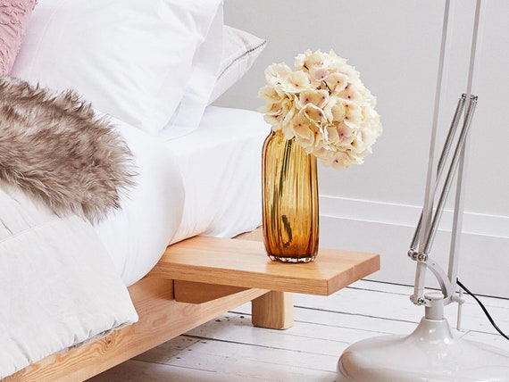 Bed frame 2024 with floating shelves