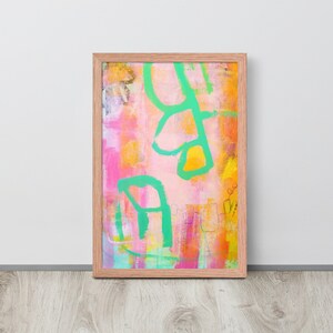 Colorful Abstract Pastel Wall Art Print, Bright Abstract Art Poster, Vibrant Living Room Wall Decor, Eclectic Gallery Wall Art