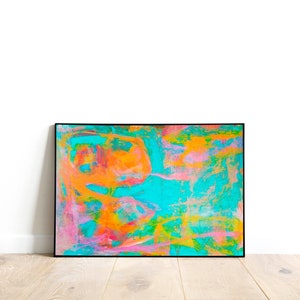 Framed Abstract Art Print: Modern Colorful Wall Decor
