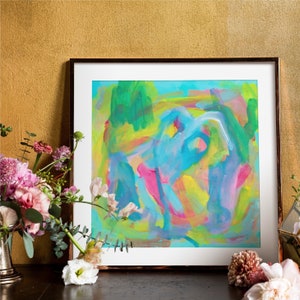 Vivid Abstract Art Print - Colorful Bright Modern Wall Art, Vibrant Multicolor Poster, Maximalist Home Decor, Multicolor Posters