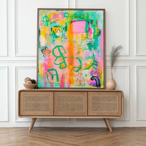 Abstract Art Print - Contemporary Colorful Wall Art, Modern Painting Print, Large Living Room Wall Decor, Bright Expressive Abstract