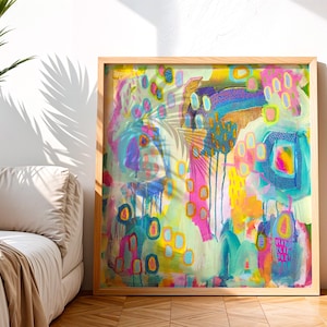 Abstract Wall Art Printable - Bright Colorful Poster for Living Room