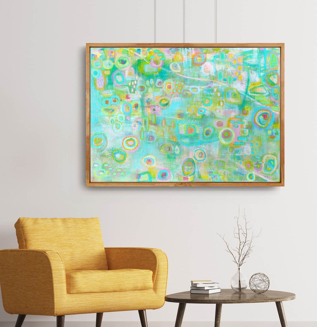 Light Blue Green Abstract Art Print Pastel Wall Art for Etsy