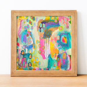 Póster de arte abstracto imprimible, descarga instantánea, arte de pared colorido y brillante, póster abstracto multicolor descargable, impresión digital