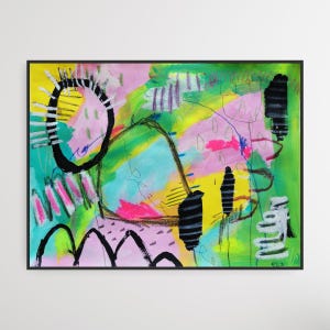 Colorful Abstract Art Print: Funky Dopamine Decor