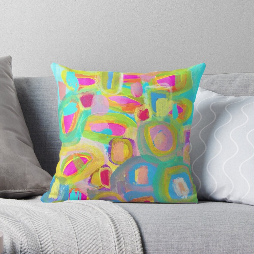 Decorative Pillow Cover Colorful Accent Pillow Case Bright Etsy