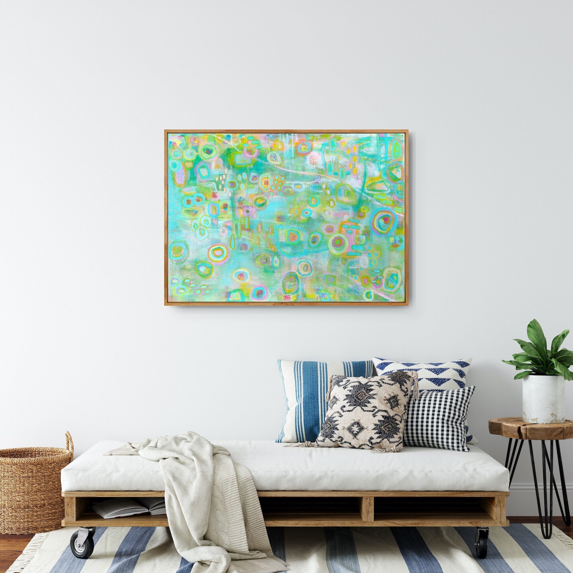 Light Blue Green Abstract Art Print Pastel Wall Art for Etsy