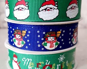 3x Christmas Ribbons ~ Pack of 3  16mm x4.5metre Rolls "CLEARANCE REDUCED"