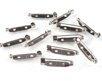 Buttonhole Corsage Bridal Lapel Safety Pins Clips 30mm (x12) - Ideal Buttonholes