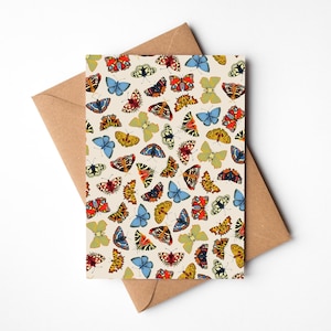 Schmetterling Dankeskarte, handgemachte umweltfreundliche Grußkarte, 5 x 7, Gartenliebhaber Karte, Handschriftservice, benutzerdefinierte Nachricht, direkt senden