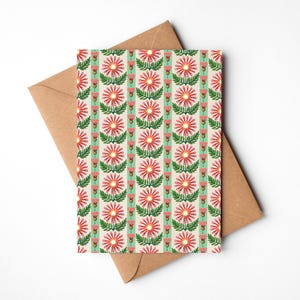 Blumenmuster - Grußkarte - 13x18 cm Blanko Kunstkarte - Blumen Grußkarten - Blumen Dankeskarten - Optionales Extra - Handschriftliche Nachricht