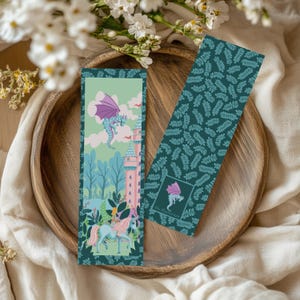 Einhorn Lesezeichen - Fantasy Drachen Lesezeichen - Illustriertes Lesezeichen - Buchliebhaber Accessoires - 100% recycelte Karte - Mit oder Ohne Quaste
