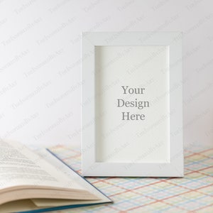 White photo frame Mockups Style Stock Photo, Square, Commercial Use, High Resolution, JPG file format