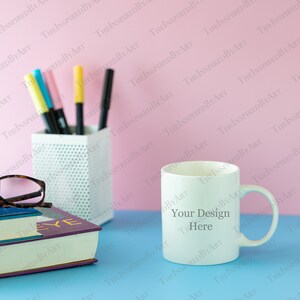 White ceramic Mug photo Mockups Style Stock Photo, Sweet and Cozy look, Commercial Use, High Resolution, JPG file format