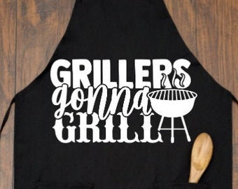 Grillers Gonna Grill Apron | Father's Day Gift | Gift for Grandpa | Funny Apron | Meat Apron | Christmas Gift for Dad