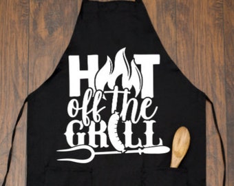 Hot Off The Grill Apron | Anniversary Gift for Husband | Funny Father's Day Gift | Gift for Dad | Gift for Grandpa | Funny Apron
