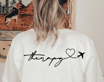 Travel Therapy Shirt | Travel Shirt | Vacation Shirt | Vacay Mode Shirt | Girls Trip Shirt | Airplane Shirt | Airplane Mode Shirt | Trendy