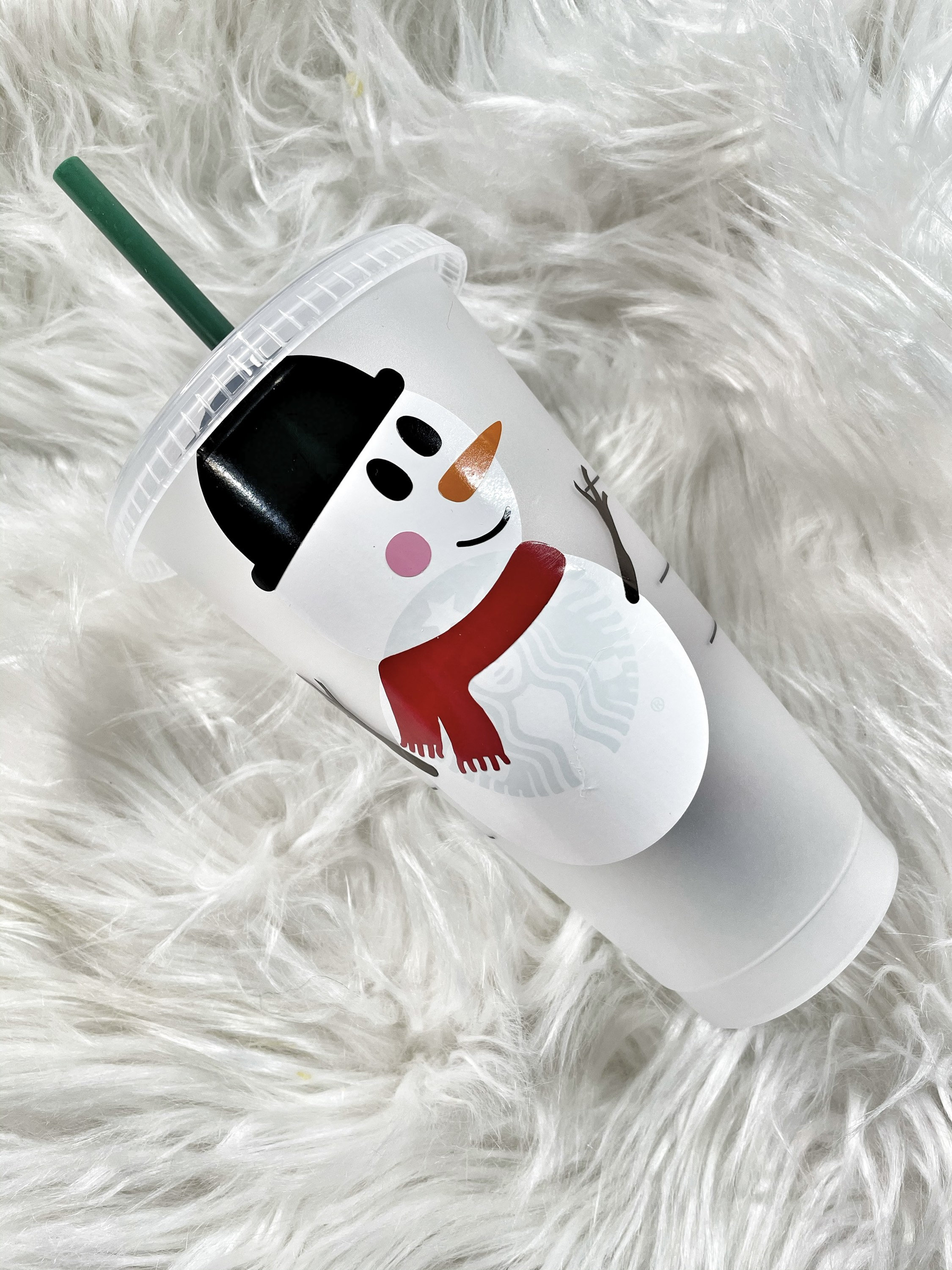 Starbucks Korea Christmas Double Wall Glass Snowman Tumbler Cold