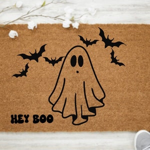 Ghost Doormat | Cute Ghost  Halloween Decor | Halloween May |Fall Doormat |Boo Y&#39;all Doormat |Pumpkin Doormat |Cute Ghost| Ghost Doormat