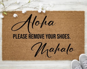 Aloha Y'all Doormat | Aloha doormat | Hawaii Doormat | Beach Doormat | Beach Decor | Tropical Decor | Coastal Decor | Remove Your Shoes