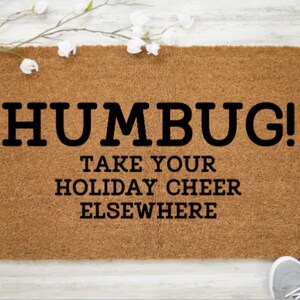 Humbug Doormat | Bah Humbug Doormat | Custom doormat | Christmas Decor | Christmas Doormat | Scrooge