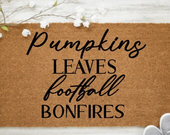 Pumpkin Doormat | Fall Door mat | Fall Decor |Football Doormat | Halloween Decor | Halloween Doormat | Personalized Doormat |Farmhouse Decor