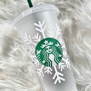 Snowflake tumbler, Starbucks tumbler, reusable cup, Venti tumbler