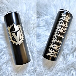 Golden Knights Hockey Tumbler | Vegas Golden Knights Coffee Cup | Hockey Tumbler | Custom Tumbler | Matte Black Tumbler| Stanley Cup