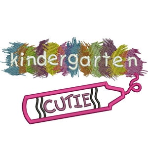 Regreso a la escuela Kindergarten Cutie Applique Diseño de descarga digital instantánea - 0226