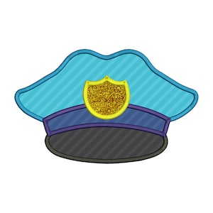 Police Hat Applique Embroidery Design Download Stitch Design - 0189