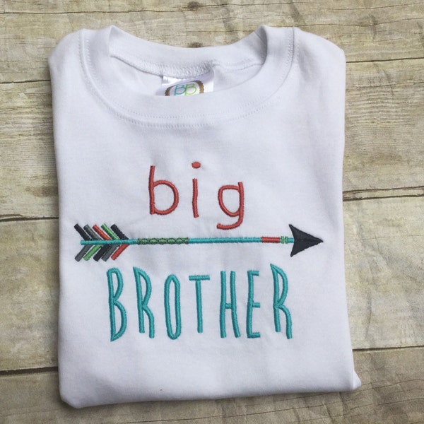 Big Brother Applique Arrow Embroidery Design Instant Download - 0245a