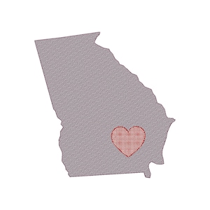 Georgia State Map Vintage Stitch Embroidery Design Instant Download - 0296