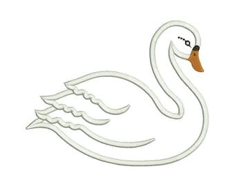 Swan Applique Embroidery Design Download Stitch Design - 0233