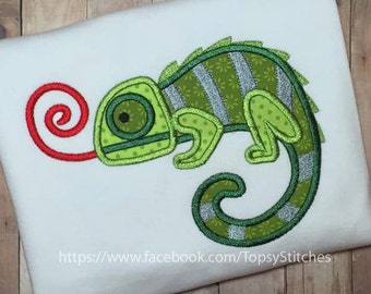 Chameleon Applique Embroidery Design Download Stitch Design - 0068