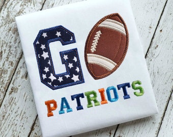 PATRIOTS Fußball GO Applikation Embroidery Design Download Stitch Design - 0182