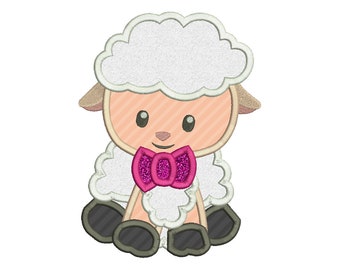 LAMB Applique silhouette Embroidery Design Download Stitch Design - 0231