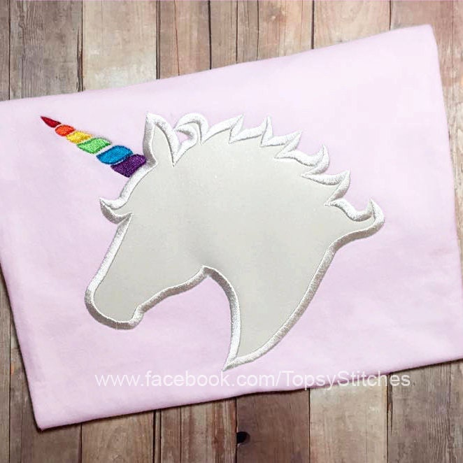 Unicorn Applique Embroidery Design Instant Download - 0063