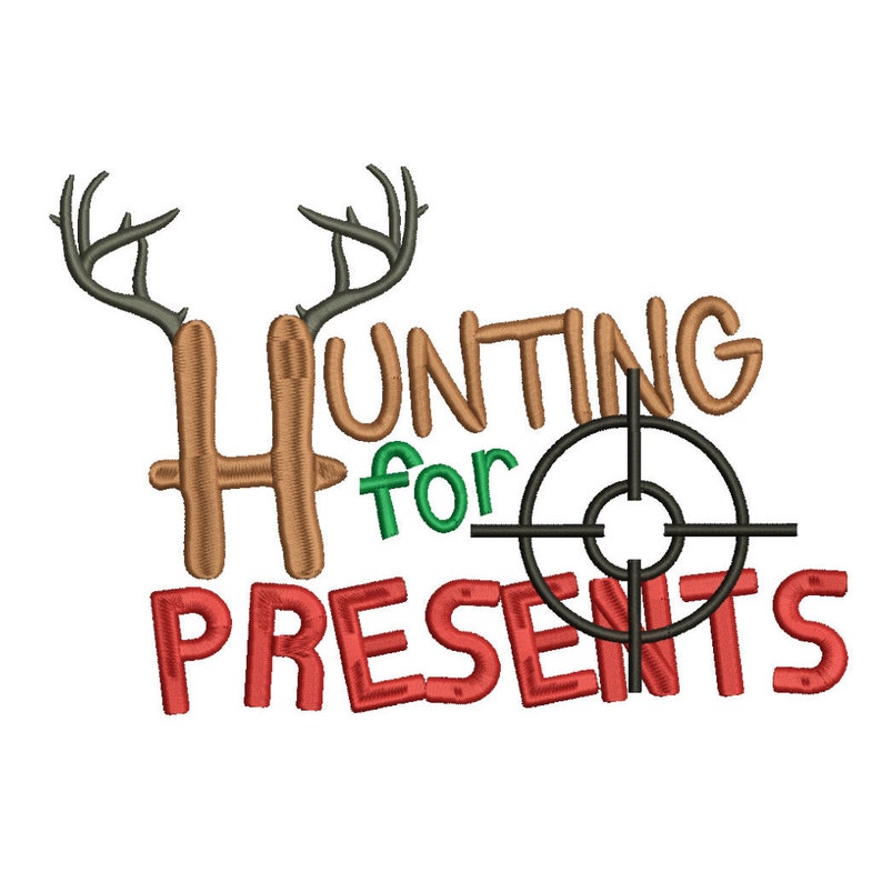 Christmas Hunting for Presents Embroidery Design Download Etsy