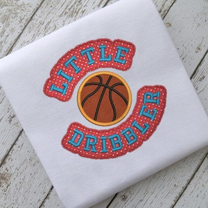 Basketball Little Dribbler Applique Embroidery design Instant download - LLA0029