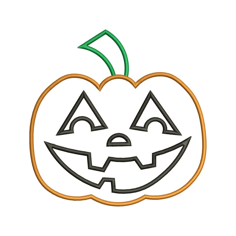 Halloween Jack O Lantern Pumpkin Applique Embroidery Design Instant ...